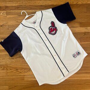 Vintage Cleveland Indians #99 Rick Vaughn Stitched Majestic Jersey - Men's Large